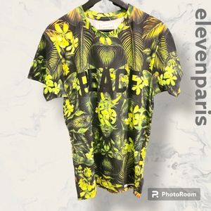 Eleven Paris PEACE Allover Jungle Print Graphic Tee NWT Size S